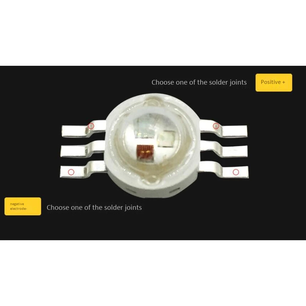 ABZV-10Pcs 3X3W عالية الطاقة RGB أحمر أخضر أزرق مصباح ليد مصباح توفير الطاقة حبيبات مصباح مستديرة متفاوتة الأحجام لمبات 6PIN 45MIL 3 واط رقاقة عالية الطاقة