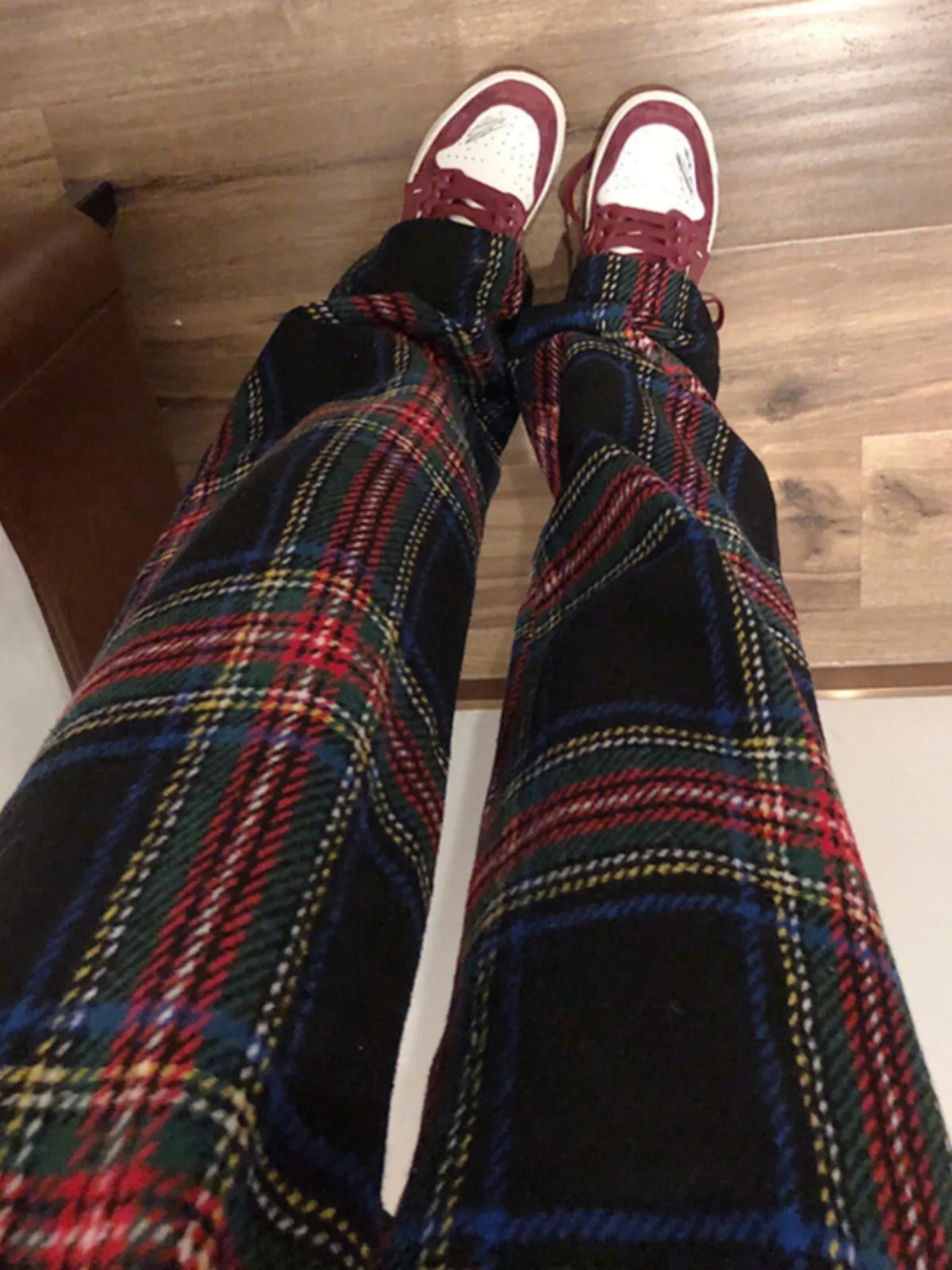 

Широкие брюки из шерстяной ткани в клетку для женщин, повседневные, с высокой талией, из полиэфирного волокна, для осеннего сезона, для работы и повседневной носки