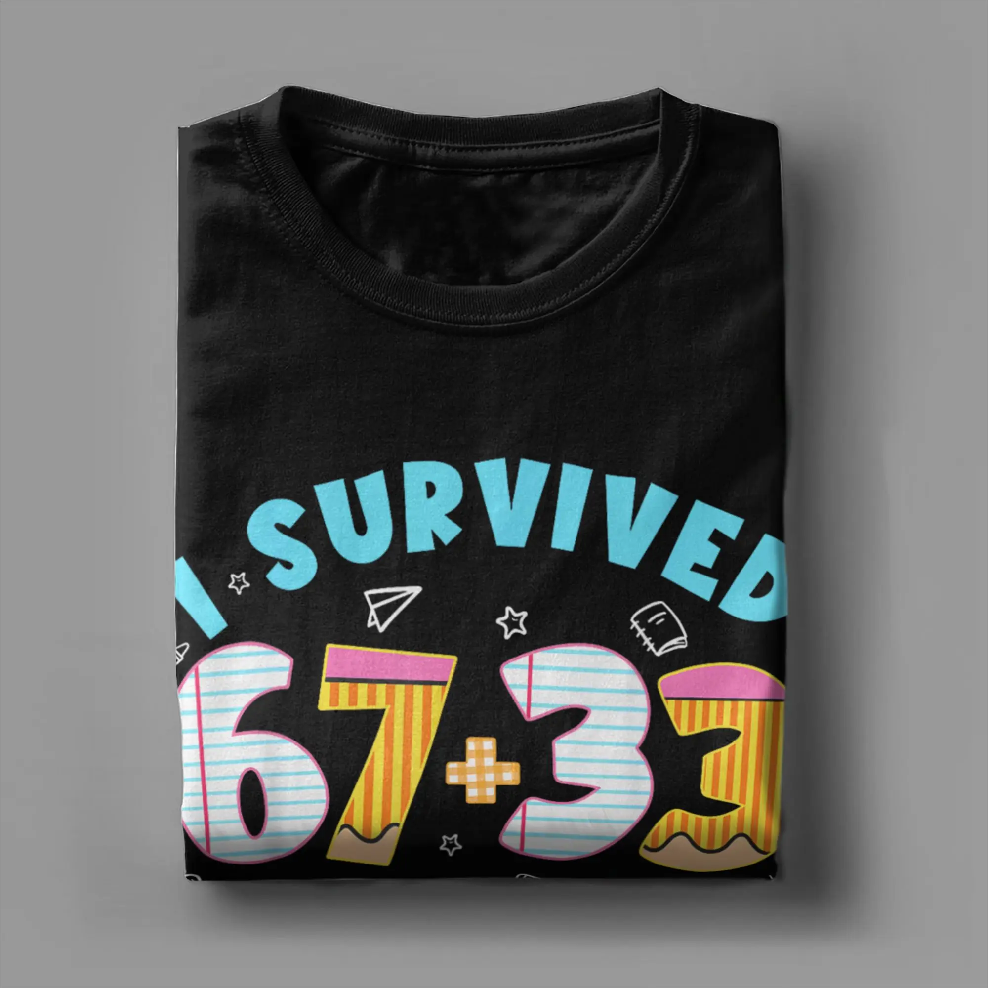 

Bruh I Survived 67 + 33 Days of School 100th Day of School T-Shirt Beach Popular T-Shirts Adult Cotton O Neck Short Sleeve