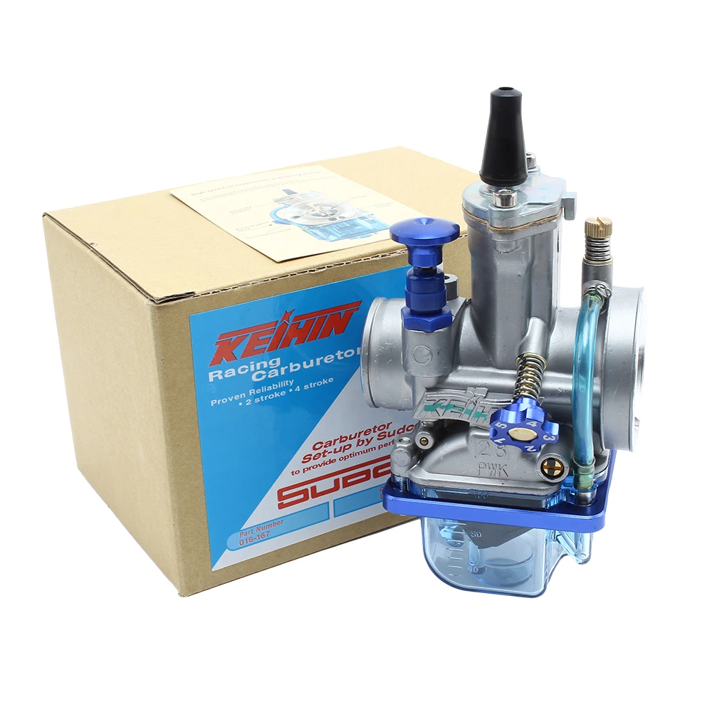 Suitable for motorcycle carburetor PWK24 26 28 30 32 34MM blue transparent oil pan float chamber