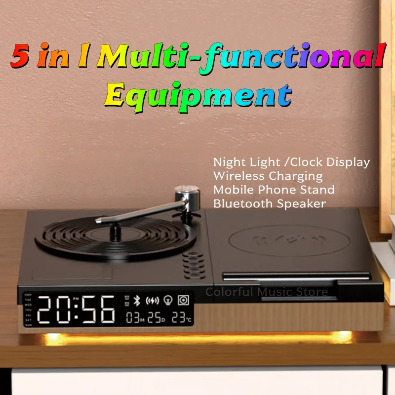 

Hi-Fi стереозвук, беспроводная зарядка, Bluetooth-динамик с качественным и вечным календарем, часы, функция будильника, музыкальный плеер, подарок