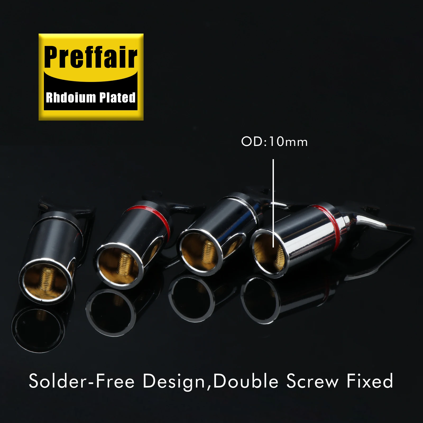 Bananenstecker Y-Verbinder aus reinem Rotkupfer, rhodium- oder goldplattiert, HIFI-Audio-Lautsprecher-Bananenstecker Y-Typ-Adapter – Detail 15