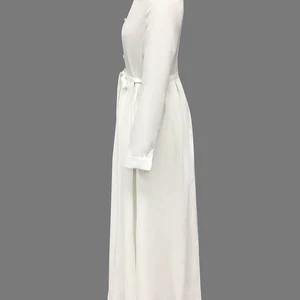 Monochromes Maxikleid mit Taschen für Frauen, elegantes langes Kleid, rückwärts unten, Nachtkleid, elegant und elegant 10 Hauptverkaufskleid für Gala - №9