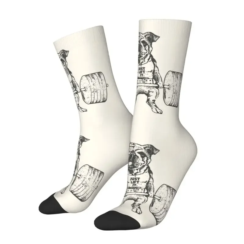 Fashion English Bulldog Lift Socks Men Women Warm 3D Printed British Pet Dog Lover Basketball Sports Socks