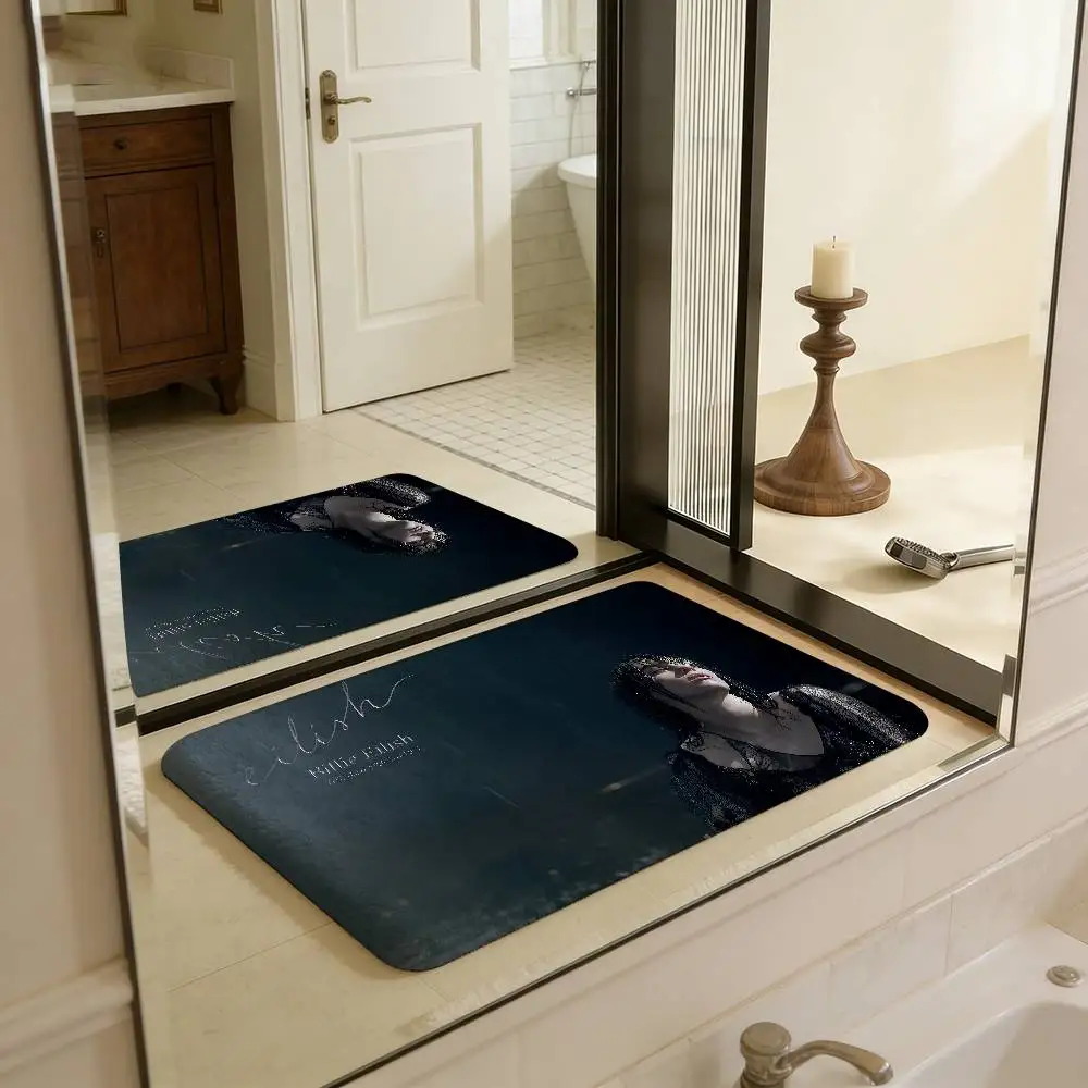 B-Billie E-Eilish Floor Mat INS Style Soft Bedroom Floor House Laundry Room Mat Anti-skid Household Carpets