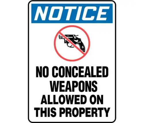 No concealed weapons allowed no guns made in USA 12