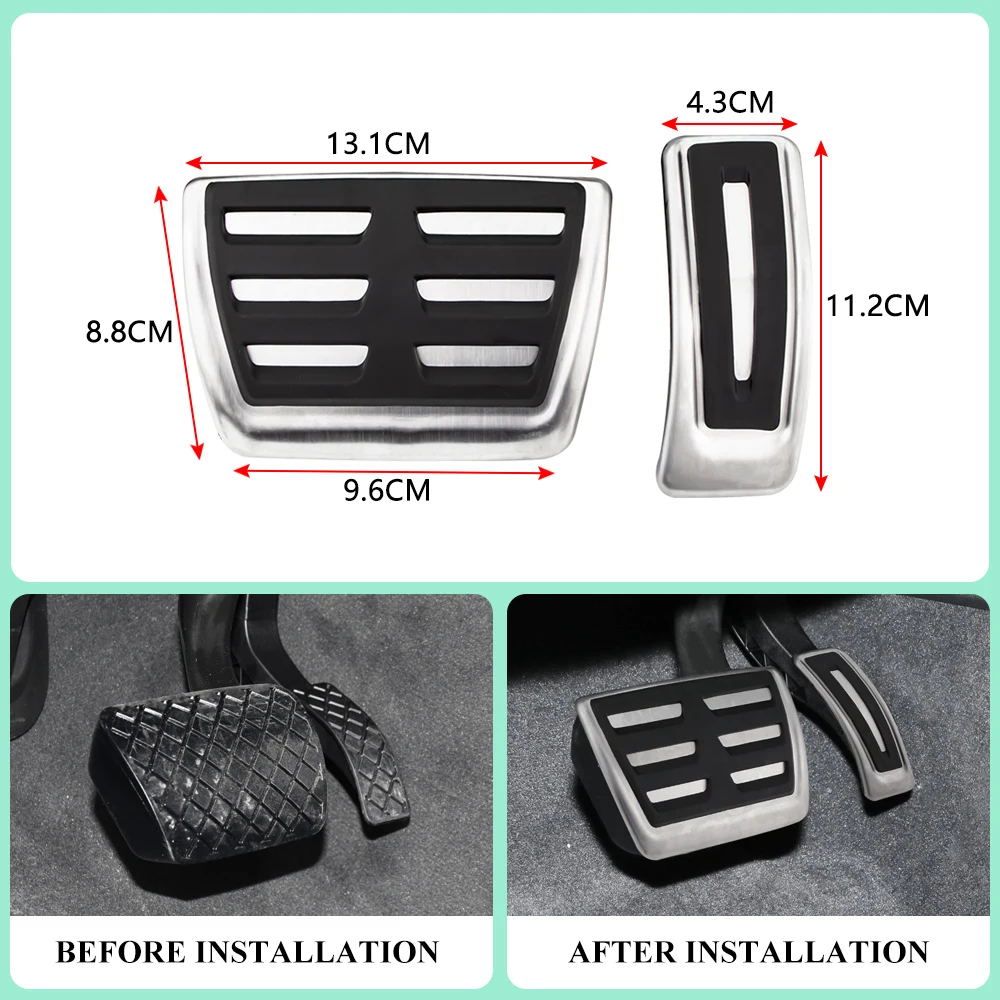 For Audi A4 B9 A5 F5 2016-2019 Sedan Avant Sport Automatic High Quality Stainless Steel Fuel Brake Footrest Pedal Cover