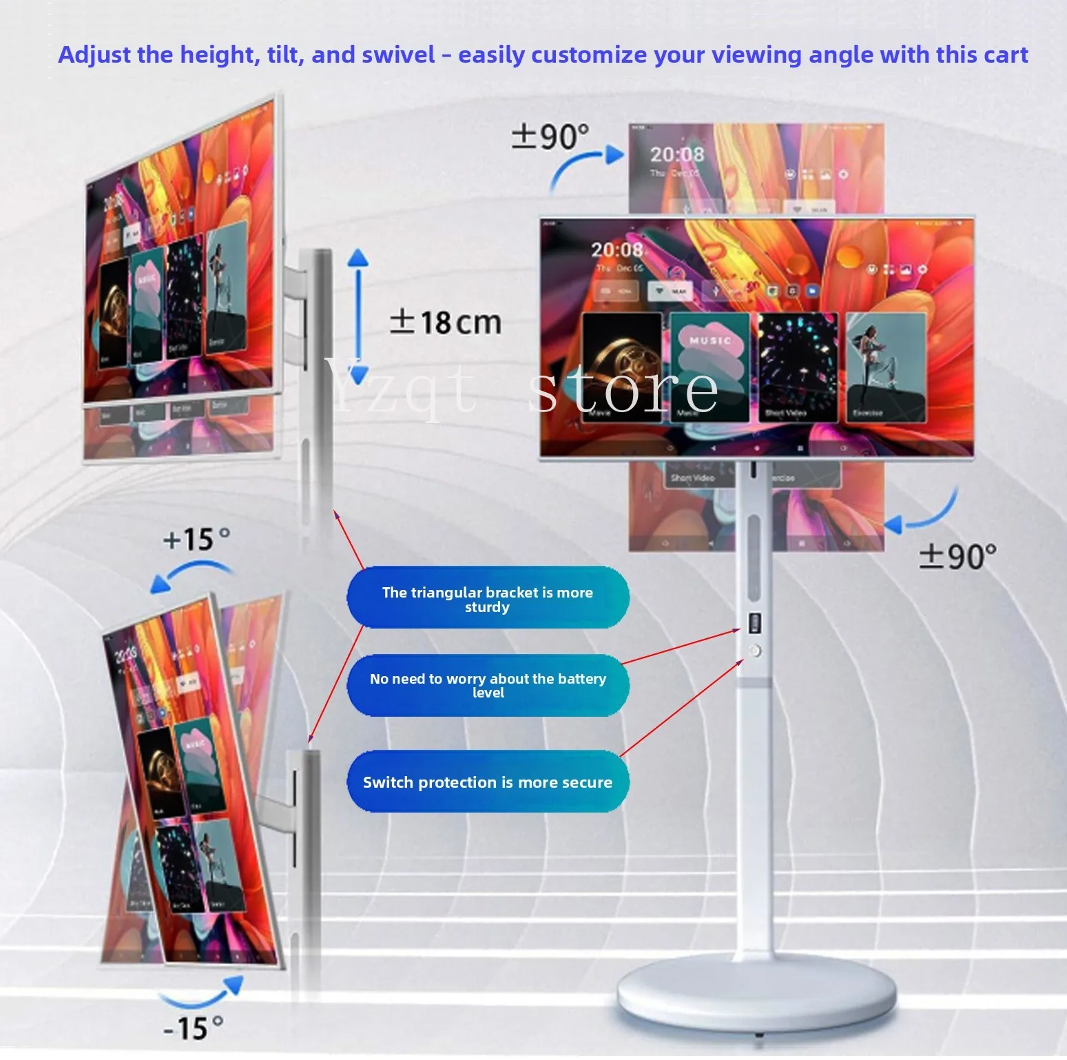 27-Inch wireless screen projection smart TV fitness learning live multimedia all-in-one machine can be moved