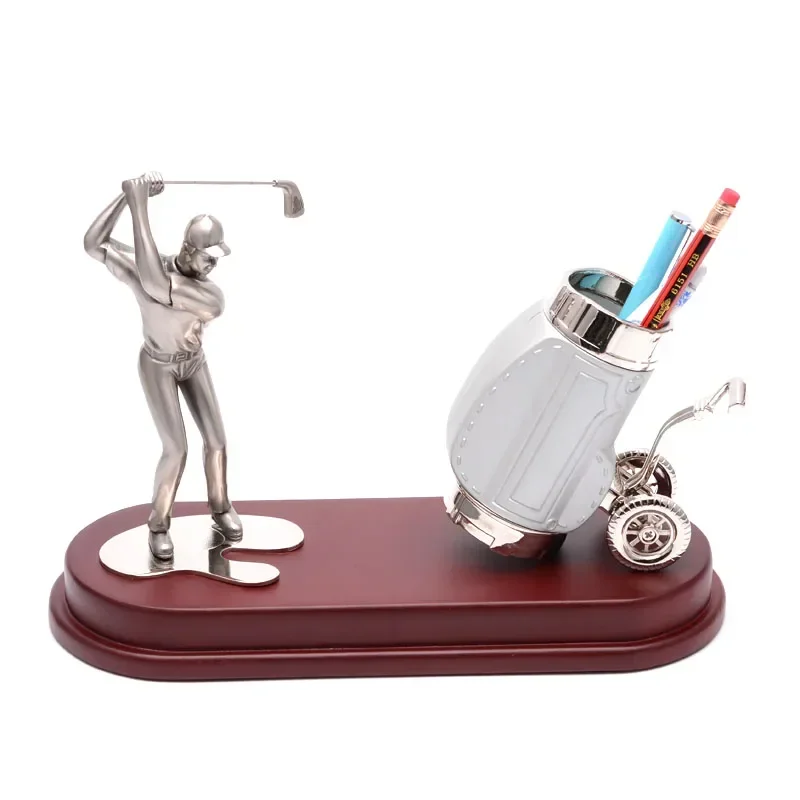 Golf Pen Holder Desk Golf Gifts For Men Unique Novelty Cool Office Desk Decor Gadgets Mini Golf Pen Cup Holder Organizer Golfer