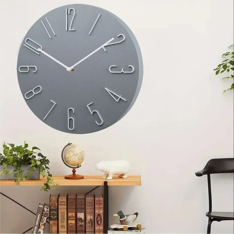 Clock Black Battery Operated 30cm Wall Silent Non Ticking Simple Minimalist Rose Gold Numbers Clock Decorative Home Wall Clocks