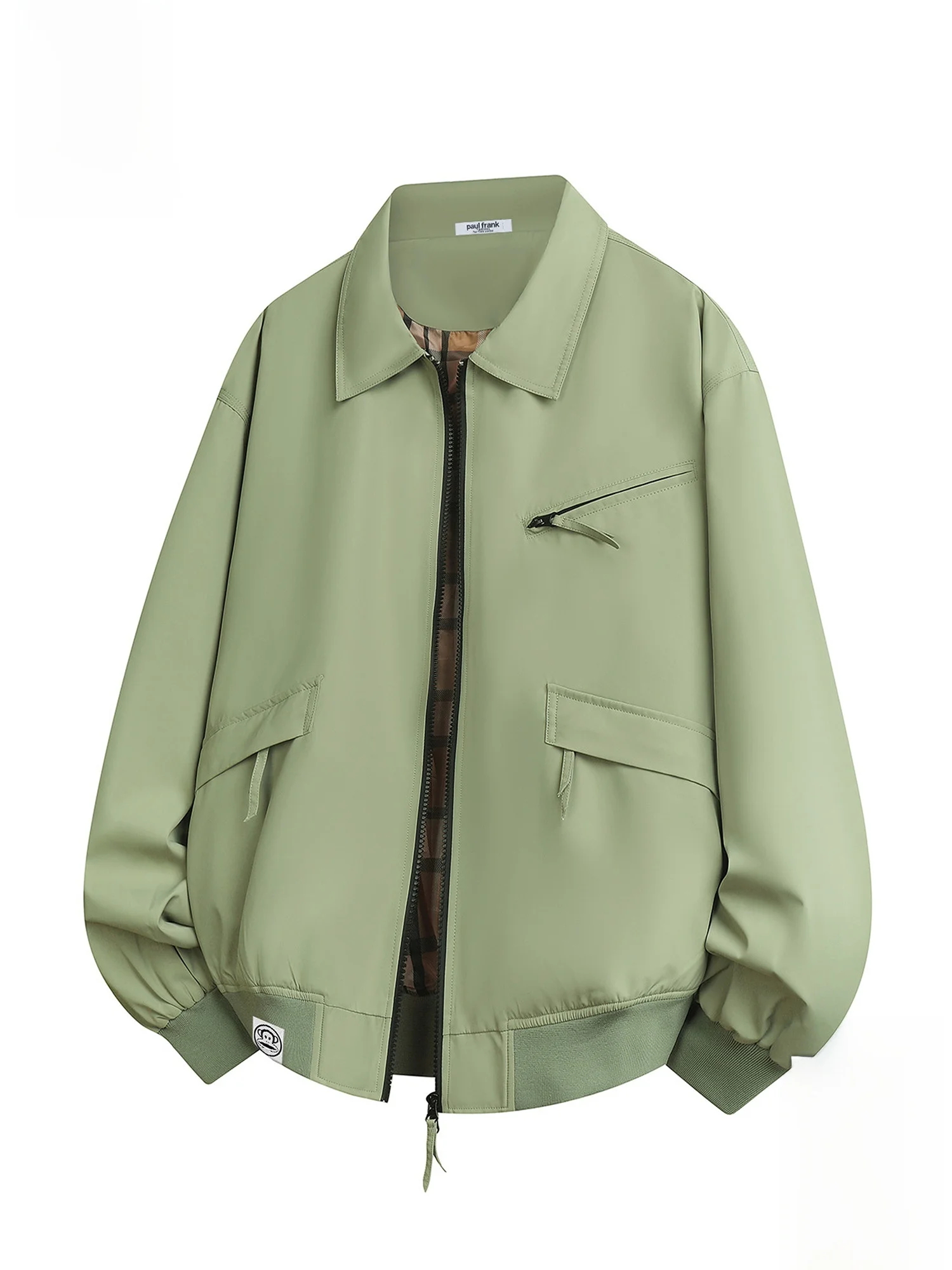 

PaulFrank Spring Pure Color Casual Loose Fit Men's Jaet Turn-down Collar Workwear Outerwear Big Mouth Monkey Pattern