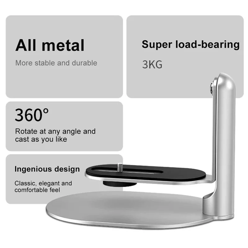 Desktop Projector Stand Sturdy Aluminium Alloy Bracket Rotatable Multi-angle Adjustable for Bedroom Living room Conference room