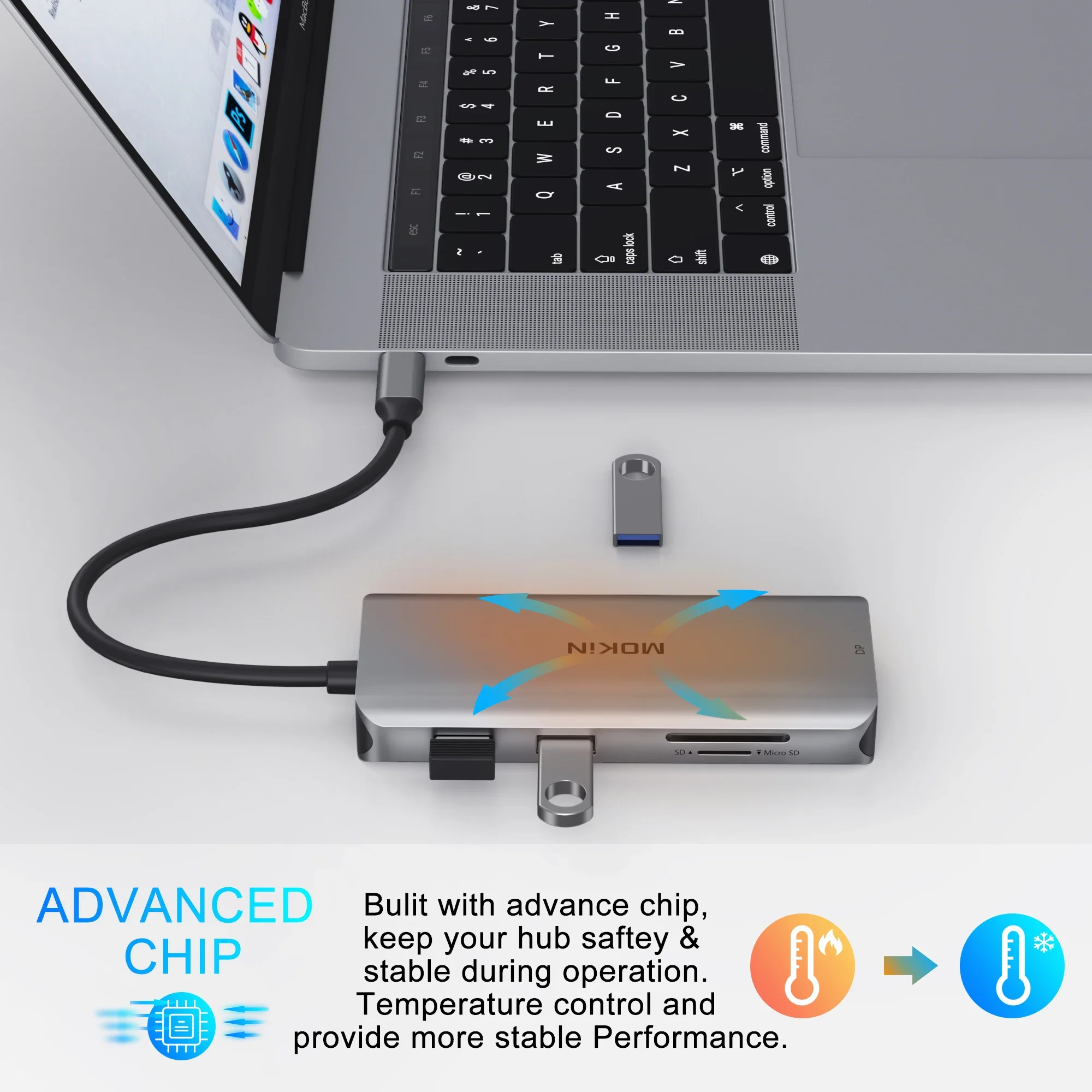 Imagem -05 - Mokn-usb Hub Docking Station para Macbook Air Pro Laptops Thunderbolt Usb c para Dual Hdmi 4kusb3.0usb2.0pd 100wsd Tfdp