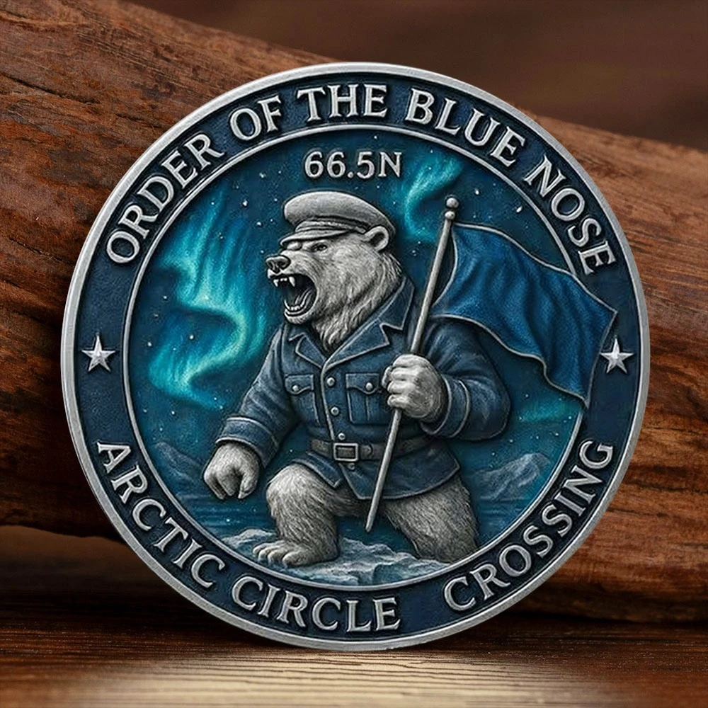 USMC 250th Anniversary 2D Printed Silvery Plated Souvenir Coin Order of The Blue Nose Collection Coin
