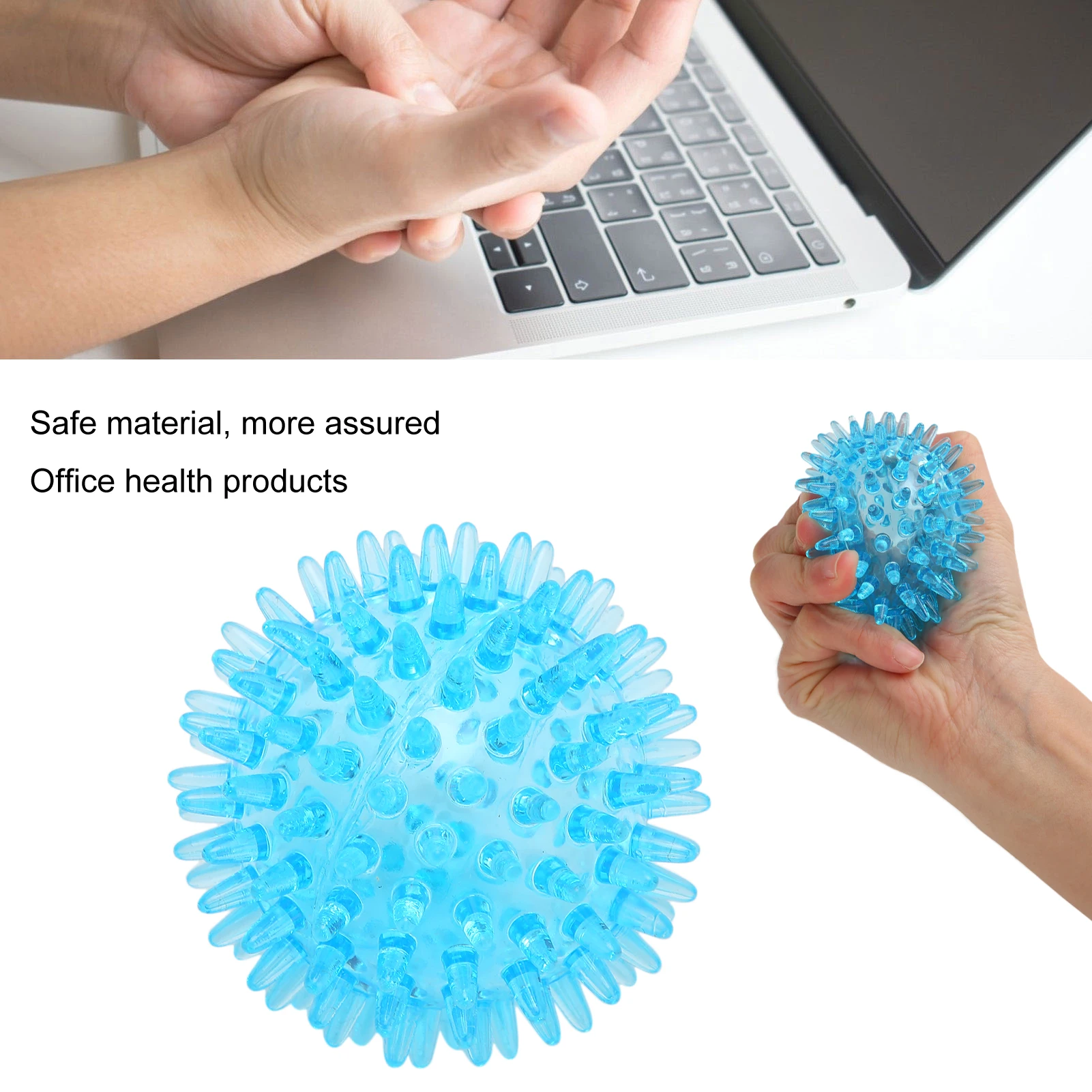 Spiky Ball Hollow Soft Transparent Strength Recovery Exercise Stress Relief Massage Ball for Hand Wrist