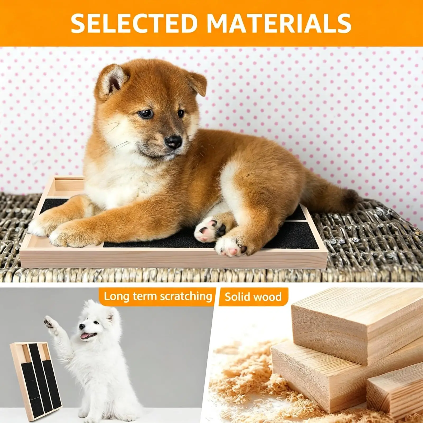 Dog Nail Scratch Board Wooden Pet File Toy With Treat Box Dog Scratch Pad For Canine Trimming Grinding Indoor Outdoor