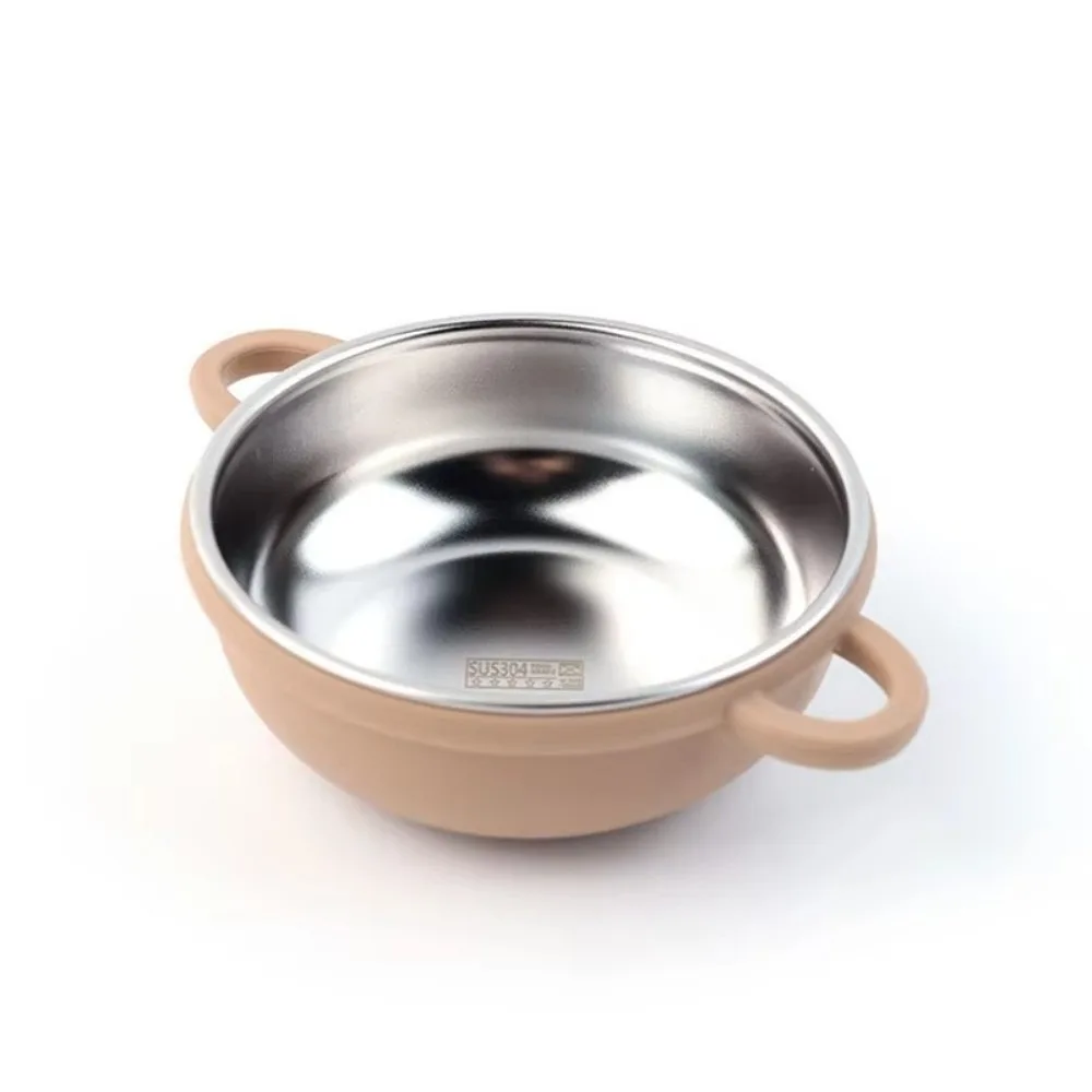 

304 Stainless Steel Baby Feeding Bowl Easy to Clean Silicone Suction Base Kids Tableware Heat Resistant Divided Design