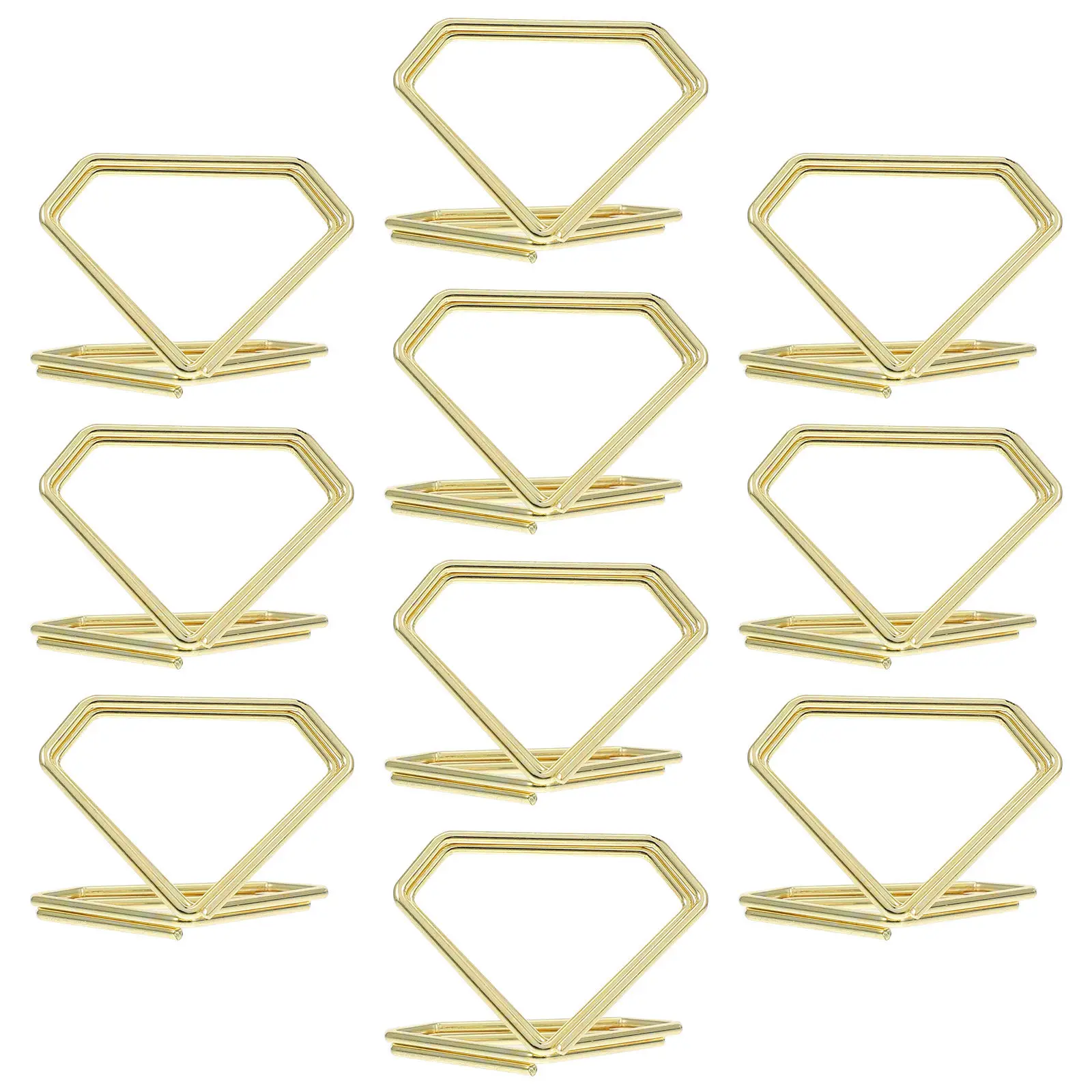 10Pcs Metal Table Number Holders for Desk Small Place Card Clips Memo Display Stand Business Card Holder Triangular Paper Clamp