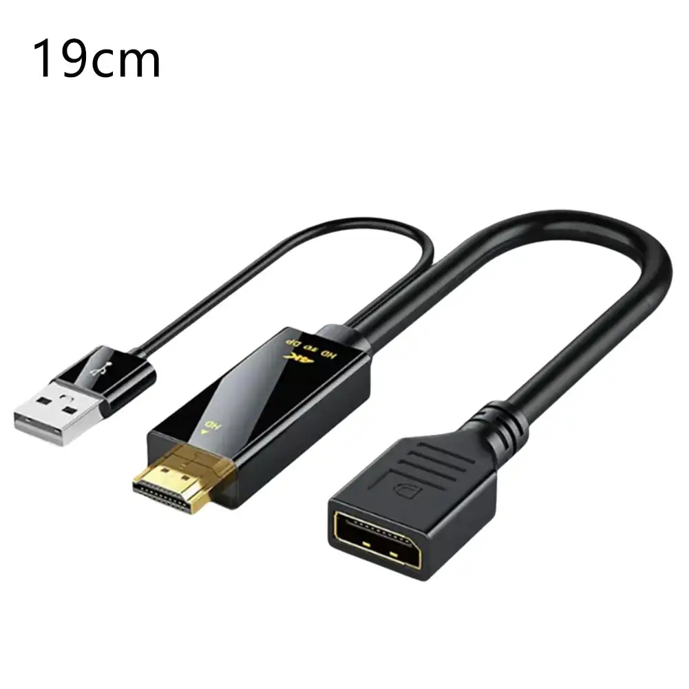 19/180cm HDMI-compatible To DisplayPort Cable Display Adapter Supports 4K@60Hz For Computer, For PS4 Monitor Connector F0I6