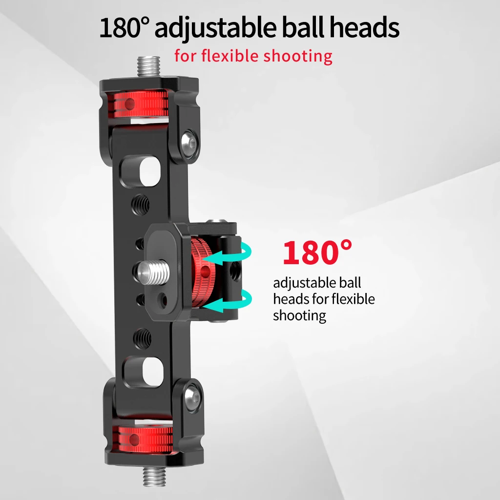 3-Positionen 360 ° Drehbare Stativhalterung Multi-Kamera-Erweiterungshalterung ARRI-Adapter für GoPro DJI Pocket4 Smartphone LED Live-Streaming – Detail 2