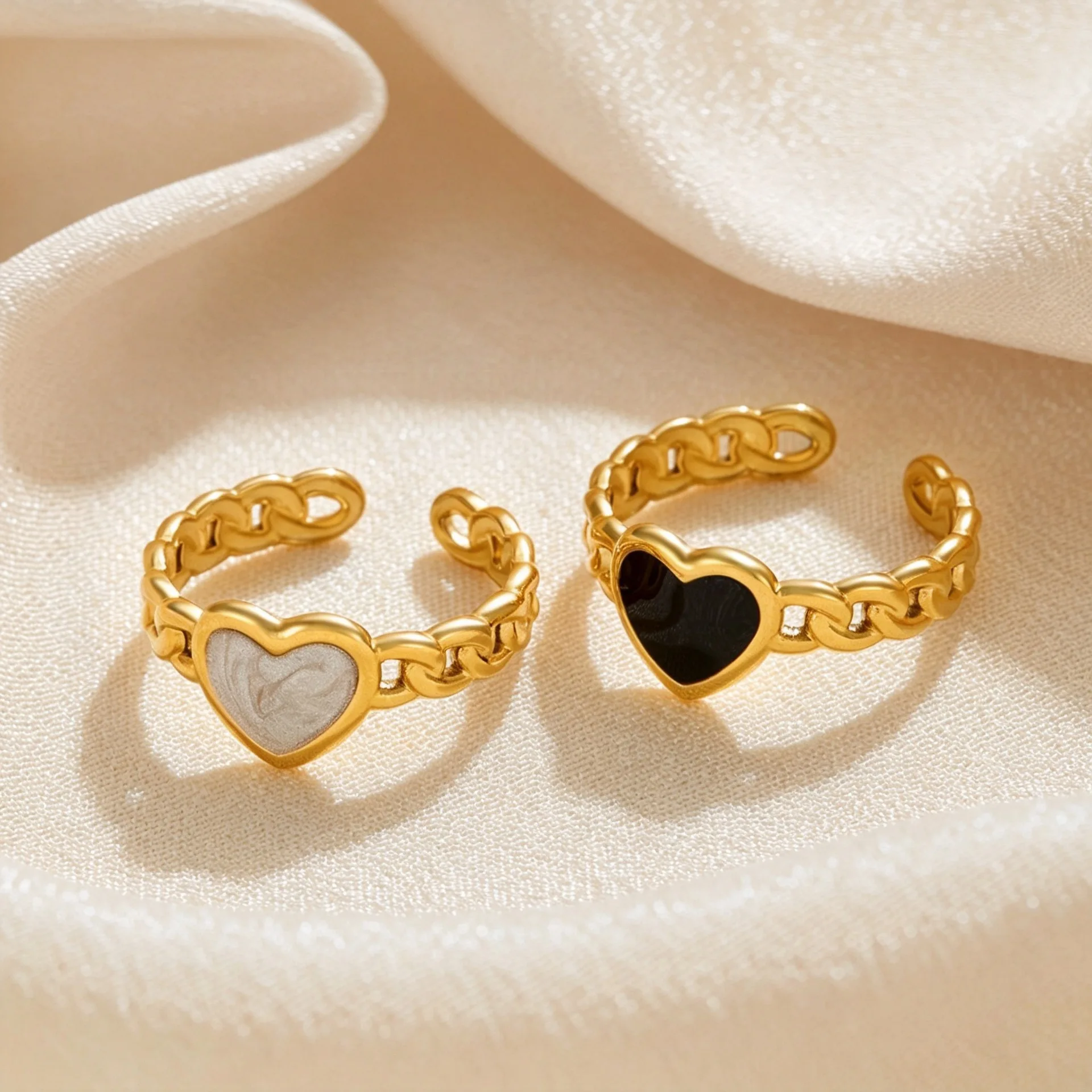 Stainless Steel Heart Rings for Women Vintage Gold Color Twist Barbed Wire Finger Ring Aesthetic Jewelry Gifts anillos mujer