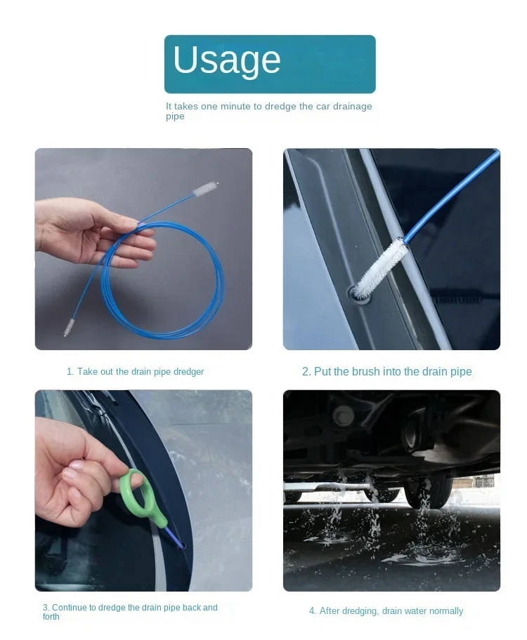 Auto-Abflussreiniger Bürste für Autodach, Langer Schlauch für Abflusslöcher, Rohrreinigungswerkzeug, Auto-Zubehör – Detail 8