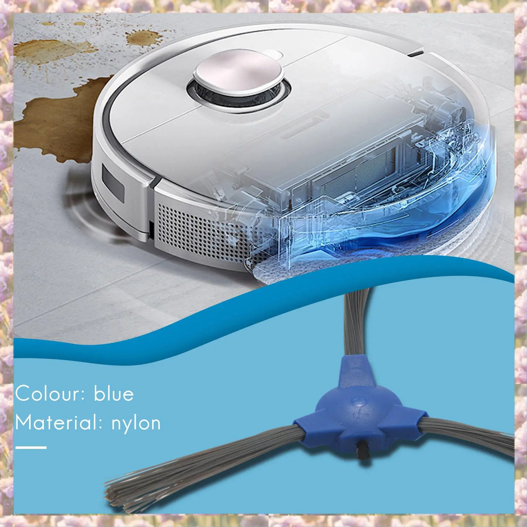 -FTGT 8-teilige Ersatz-Seitenbürsten für Coredy R300 R550(R500+) R650 R700 R3500, GOOVI 1600PA, Bagotte BG600, Imartine 1600PA