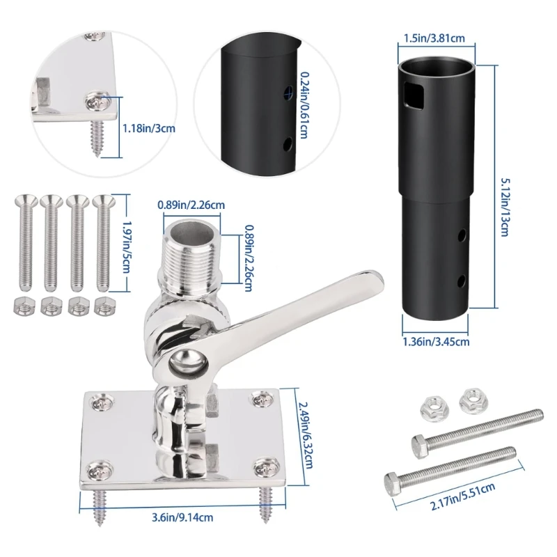 montaje antena 652F, montaje Base antena ajustable con tornillo para antena parabólica V2,