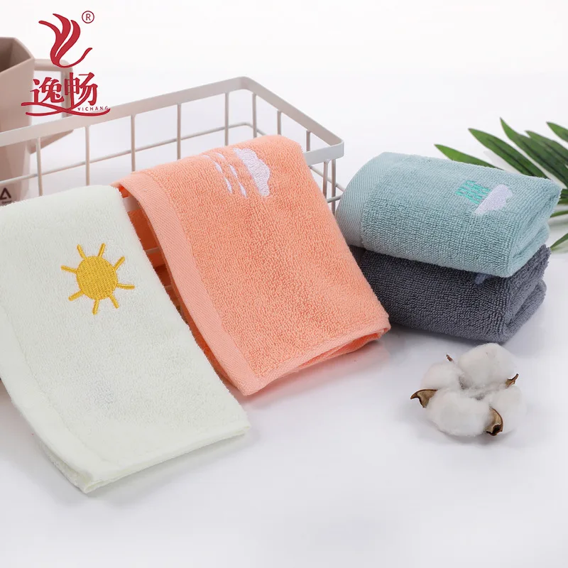 Children Towels Baby Face Towel Soft Embroidered Absorbent Cotton Bath Towels for Newborn Kids Handkerchief Shower Stuff 25*50cm