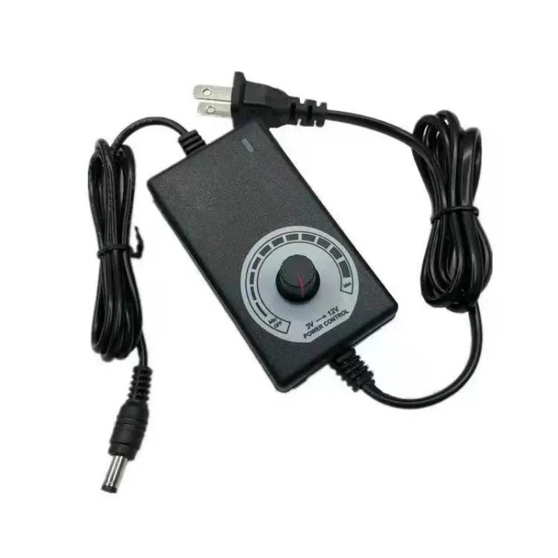12V 3‑5A Adjustable Power Adapter DC Motor Speed Controller Stepless Voltage Regulator Power Supply with US Plug