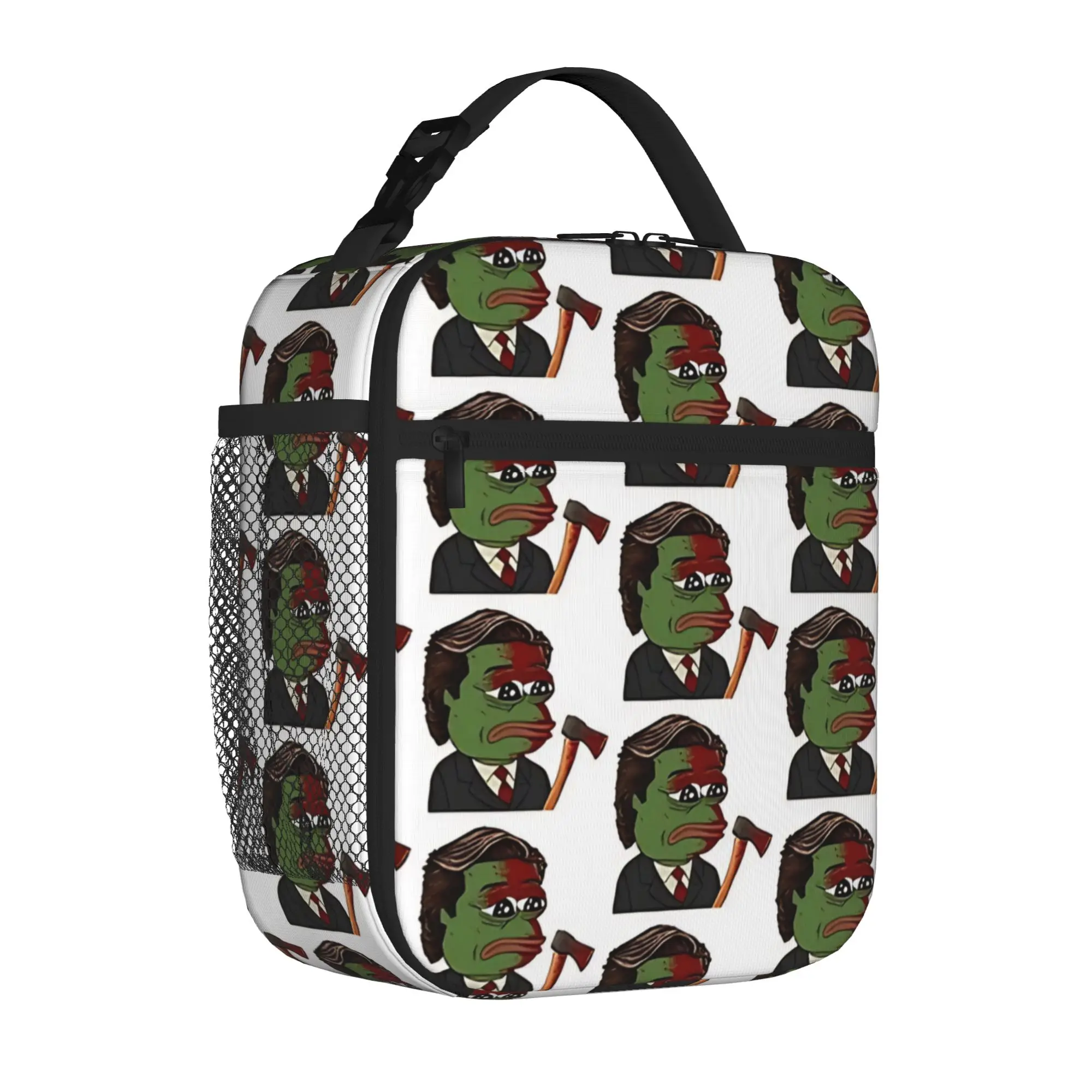 1 Piece Zipper Closure frog Storage Bag Pocket Pepe the Frog School Lunch Food Box Reusable For Lunch Food Bag