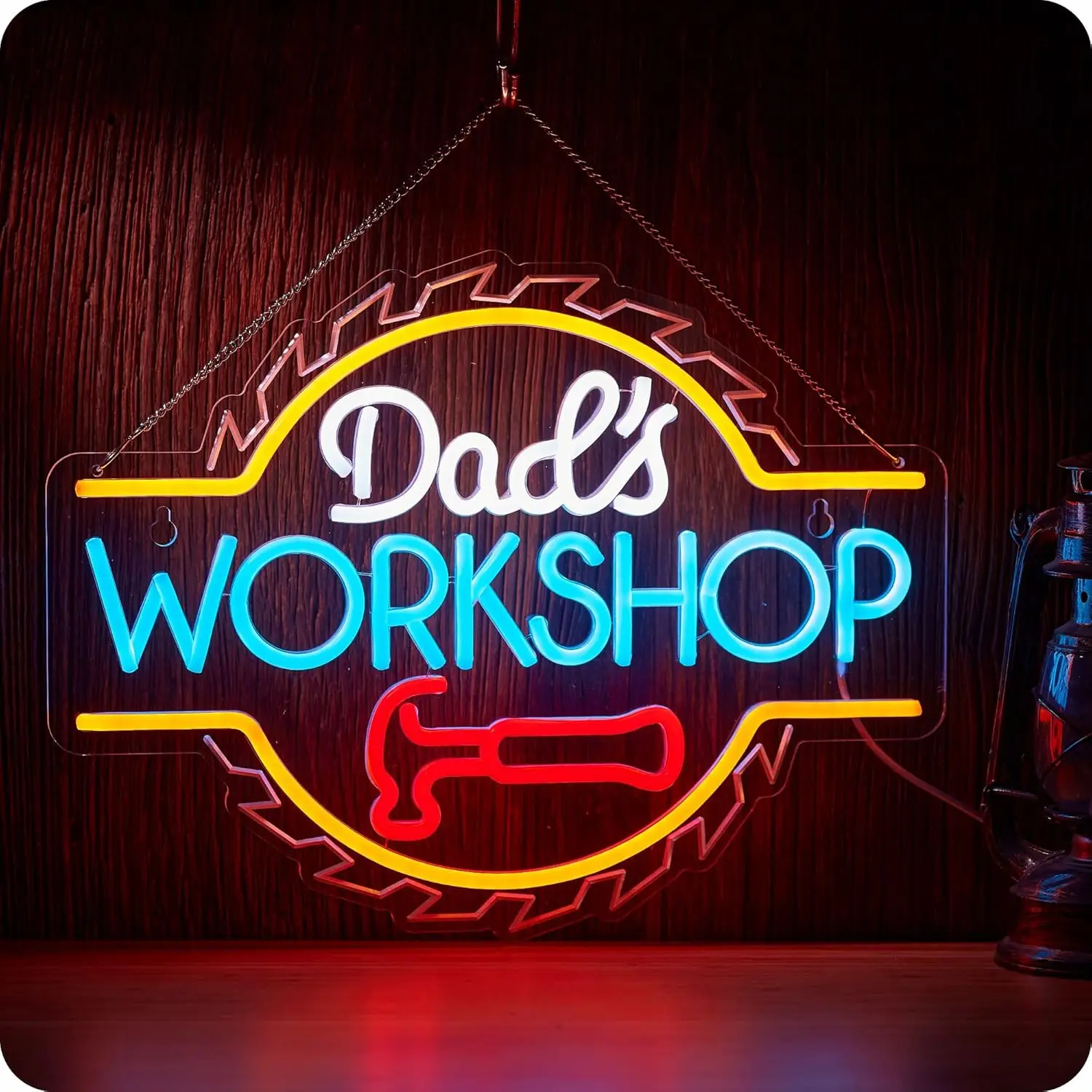 

Dad's Workshop Neon Sign USB Dimmable LED Neon Light for Auto Repair Shop Man Cave Club Party Room Home DecorGift Business Sign