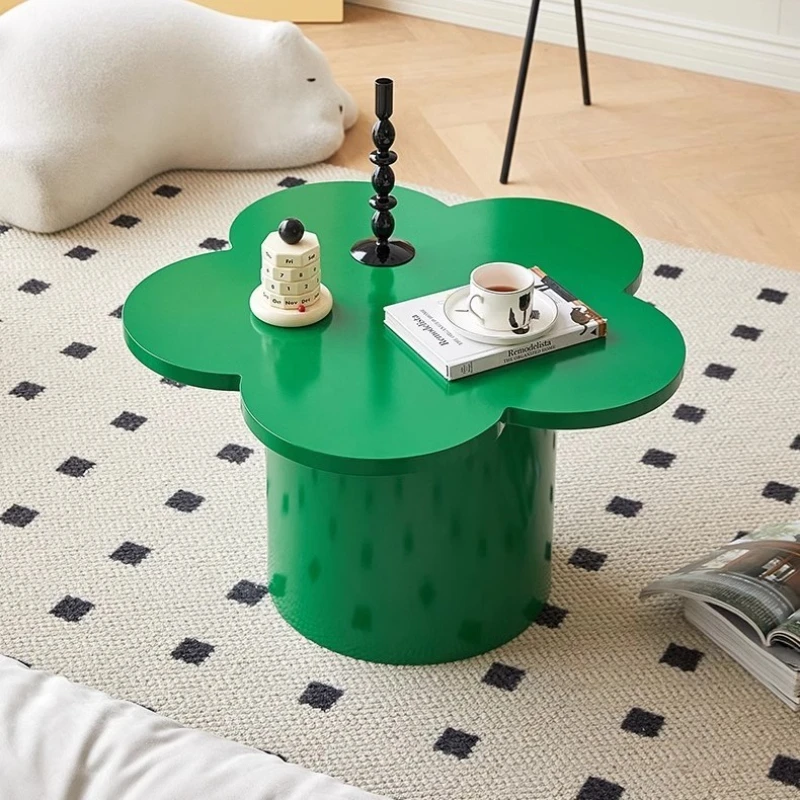 

ins wind special-shaped flower coffee table household living room simple green small apartment designer creative low table