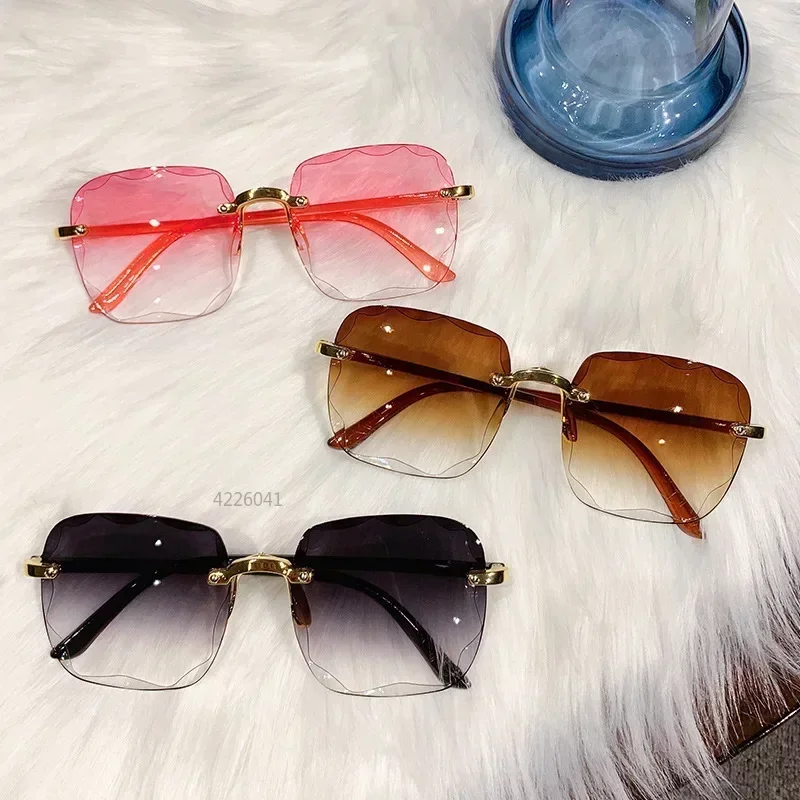 Frameless Cut Edge Sunglasses New Summer Sun Visors Women's Transparent Multi-color Lenses UV400 Women Sunglasses image 5