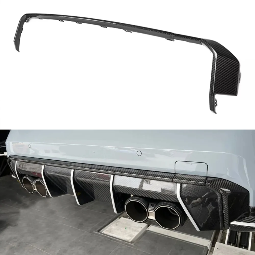 Per BMW M3 M4 2021 + G80 G82 Fibra di carbonio a secco Set di labbro posteriore Telaio Paraurti posteriore Automotive Spoiler Diffusore posteriore