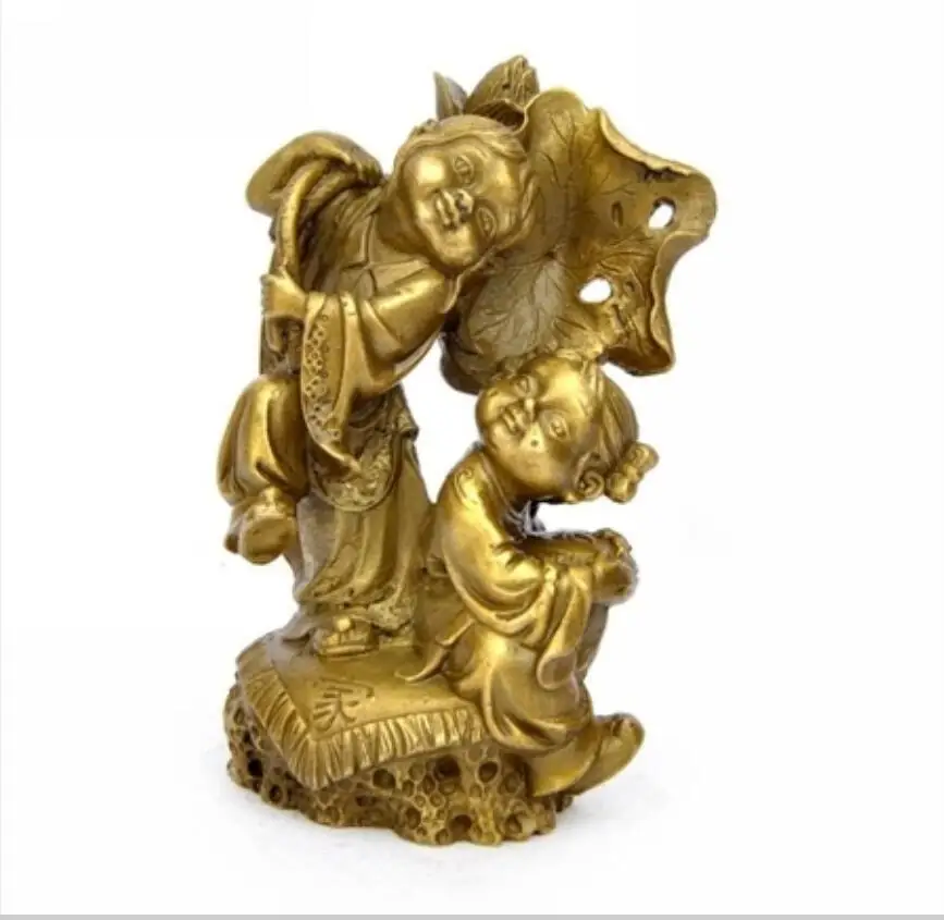

Pure copper large and heerxian ornaments, couples' family their mind and hehe bedroom ornaments decorative gifts