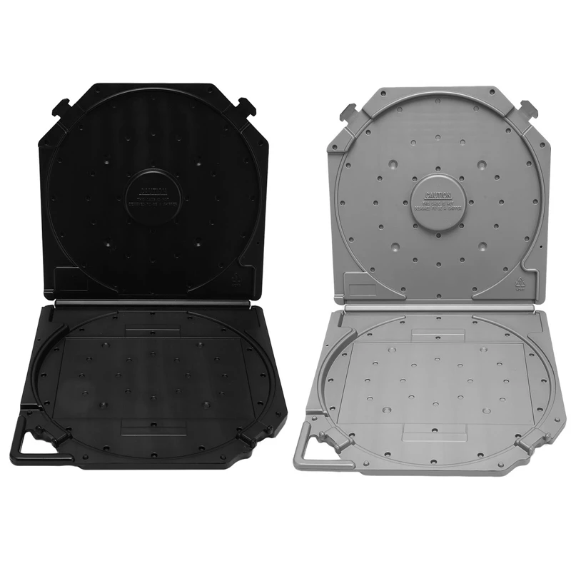 صندوق تخزين بكرة شريطية فارغة من البلاستيك حماية كاملة مفتوحة بكرة تسجيل صندوق محمول لأشرطة الصوت مقاس 10 بوصة باللون الرمادي