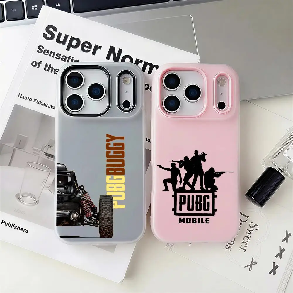 

P-PUBGS Phone Case 2-in-1 Detachable Clear Case with Slot for Cards & Photos iPhone 12-17