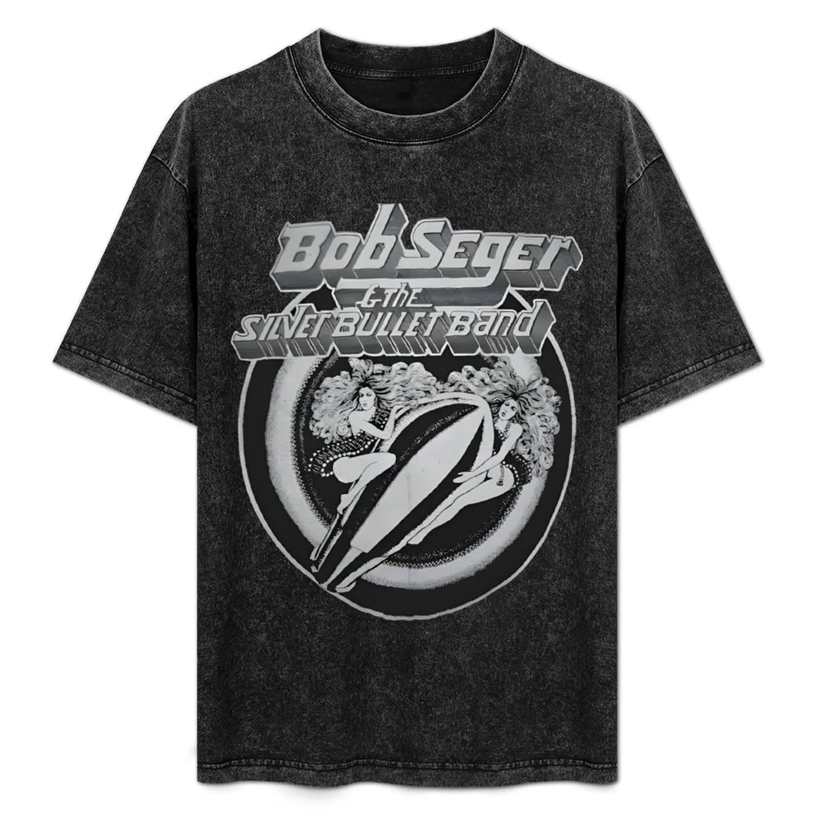 Vintage 80s Bob Seger and The Silver Bullet Band Black Unisex T-Shirt Breathable Sportswear T-Shirt for Men