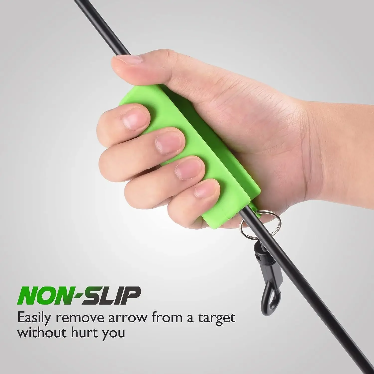 

2 шт., съемник стрел для стрельбы из лука, силиконовый захват, 3D быстроразъемное средство для удаления мишеней, эргономичный дизайн, ручная заставка с зажимом для ремня