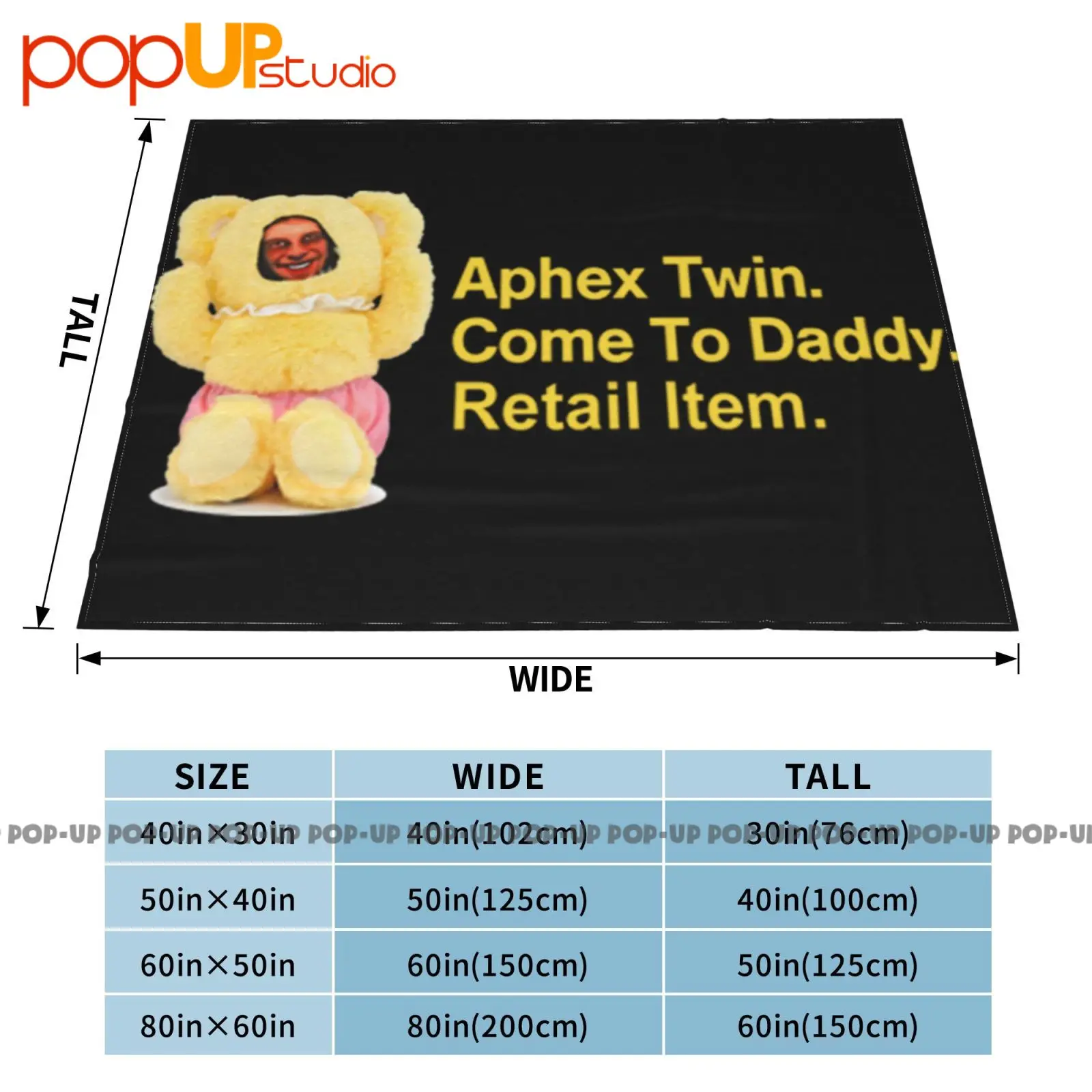 Aphex Twin Come To Daddy Yellow Bear بطانية فائقة النعومة لحاف غطاء أريكة شتوي أغطية سرير