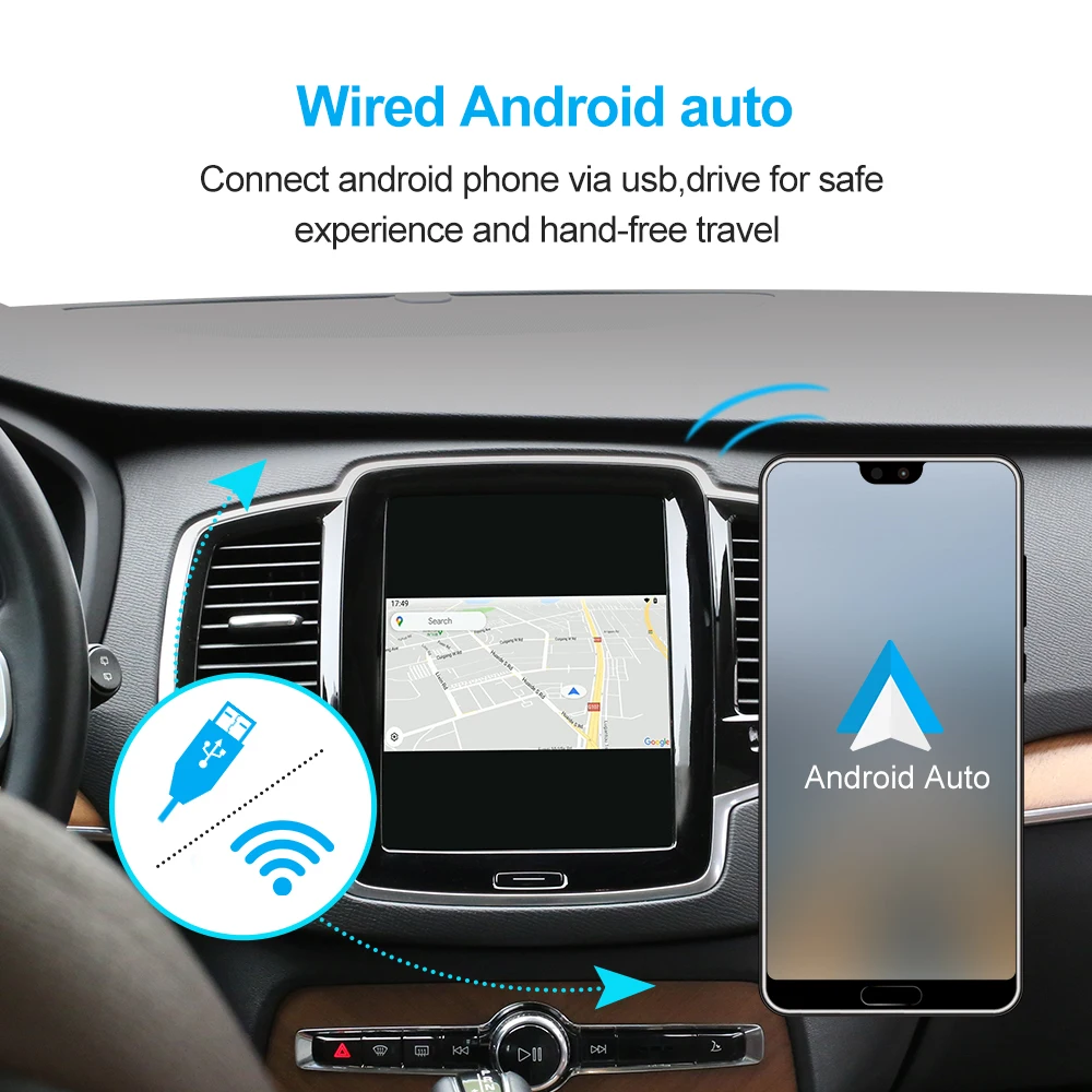 Wireless Carplay Module For Volvo XC90/XC60/XC40/S90/S60/V90/V60 Carplay AI Upgrade Adapter Android Auto Bluetooth Rear Camera