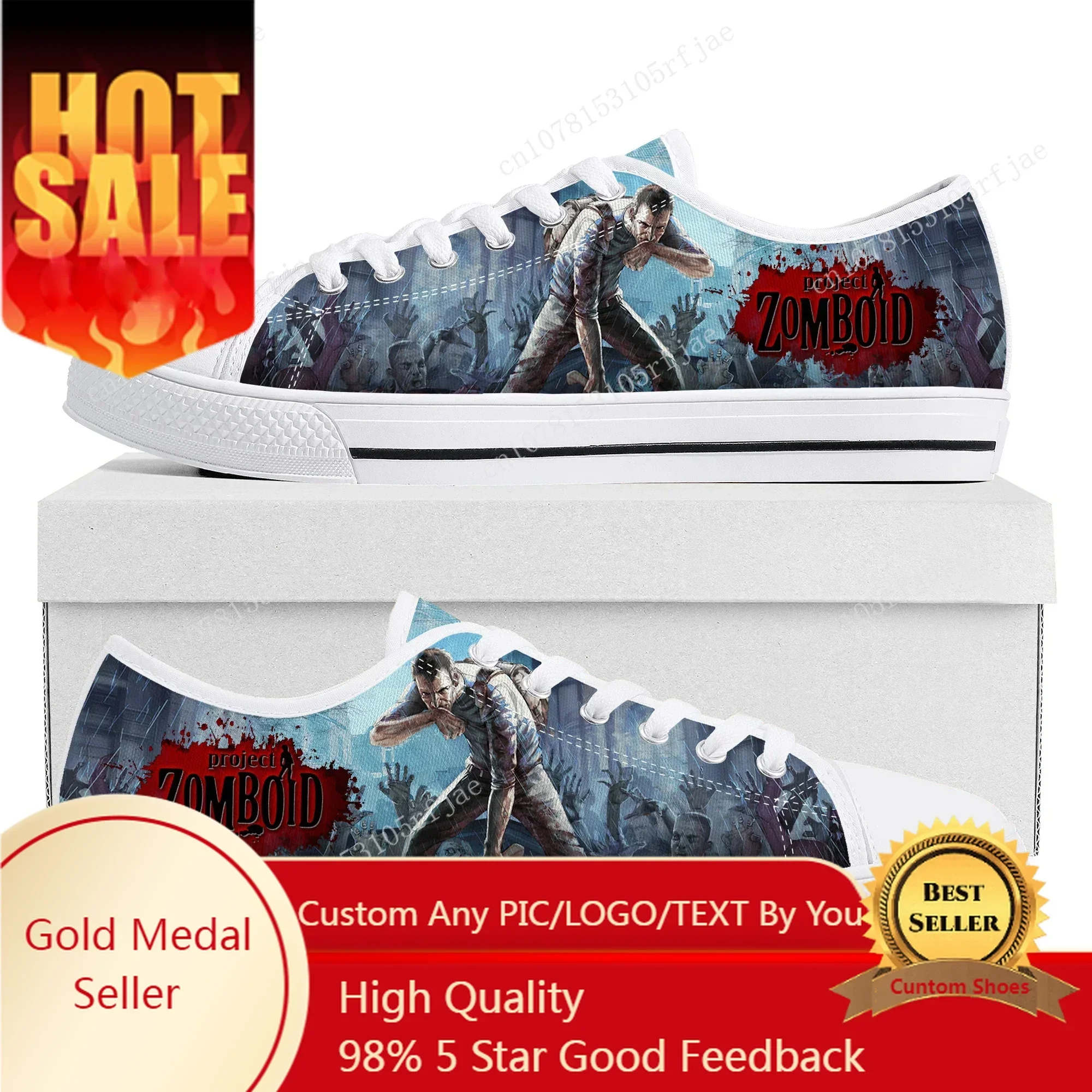 Project Zomboid Low Top Sneakers Cartoon Game Womens Mens Teenager Fashion Canvas Sneaker Couple Custom Built Shoes