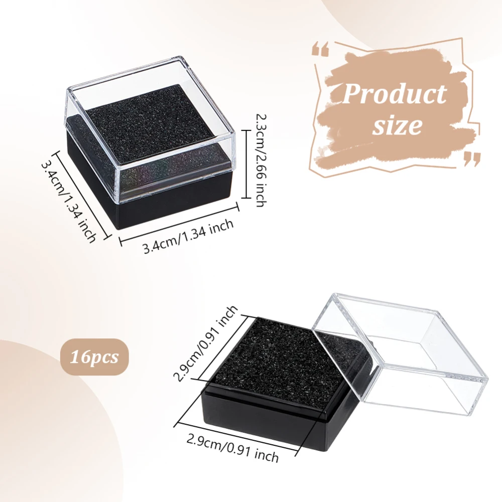 Black Plastic Brooch Storage Boxes with Protective Foam