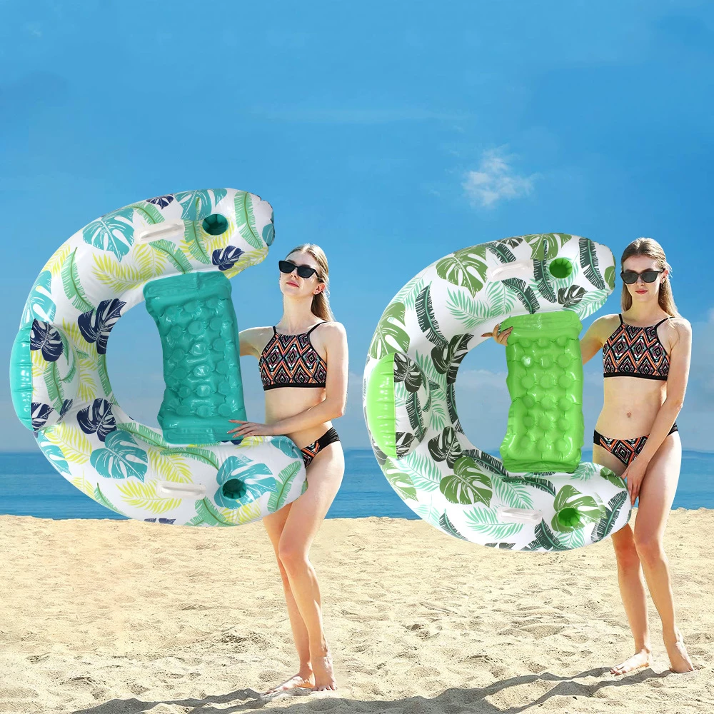 Aufblasbare Schwimmende Liege für Pool-Partys, Wasser-Hängematte, Luftmatratze, PVC Blattförmige U-Form Aufblasbare Schwimmliege