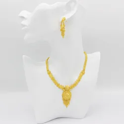 Adixyn Necklace Earrings set Dubai Gold Color Jewelry Set for Women Wedding Party Jewelry Gifts N110817