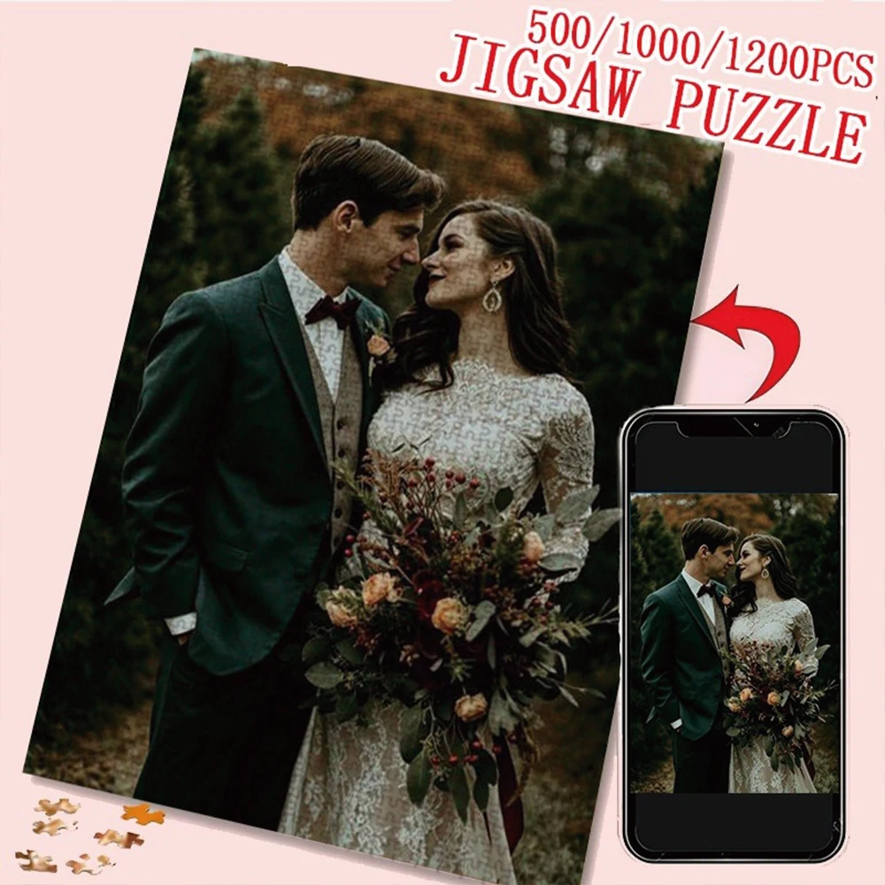 35/300/500/1000pcs Personalized Custom Photo Puzzle Couple Photos For Festivals Parties Weddings Birthdays Holidays