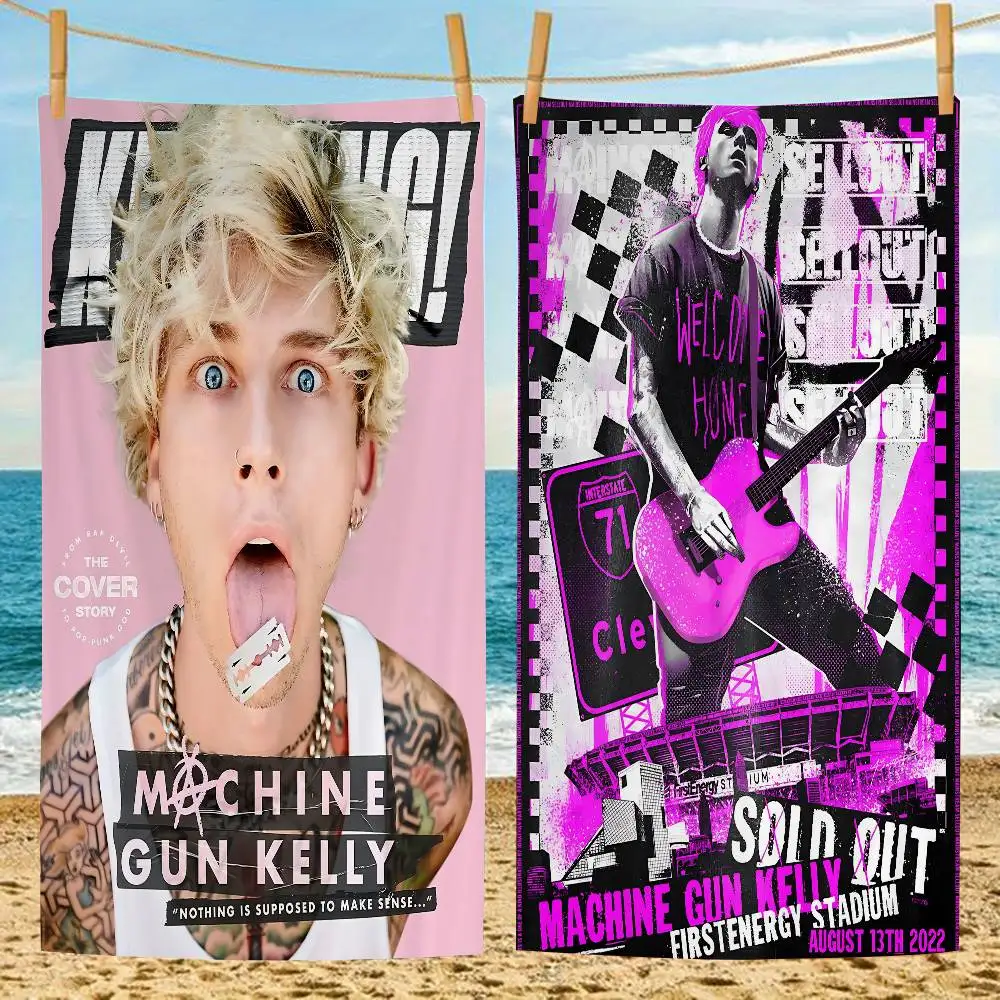

MGK M-Machine Gun K-Kelly Рэпер Пляжные полотенца Полотенце для душа Сауна Путешествия Спа Микрофибра Быстросохнущие аксессуары для спортзала Милая комната