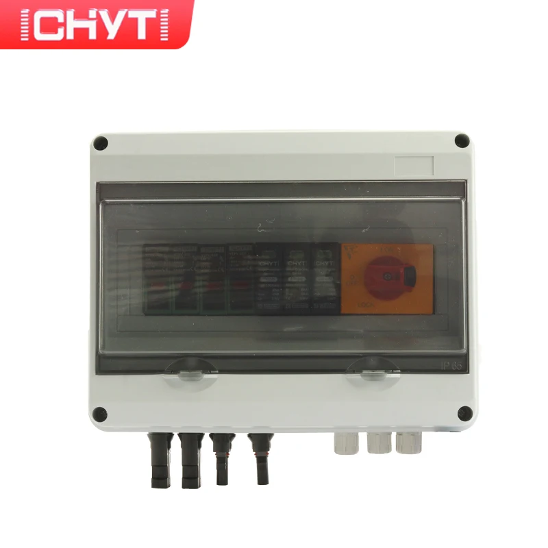 solar surge lightning protection dc combiner box ao ar livre a prova dagua 2 in1 out 1000v chyt ip65 pv 01