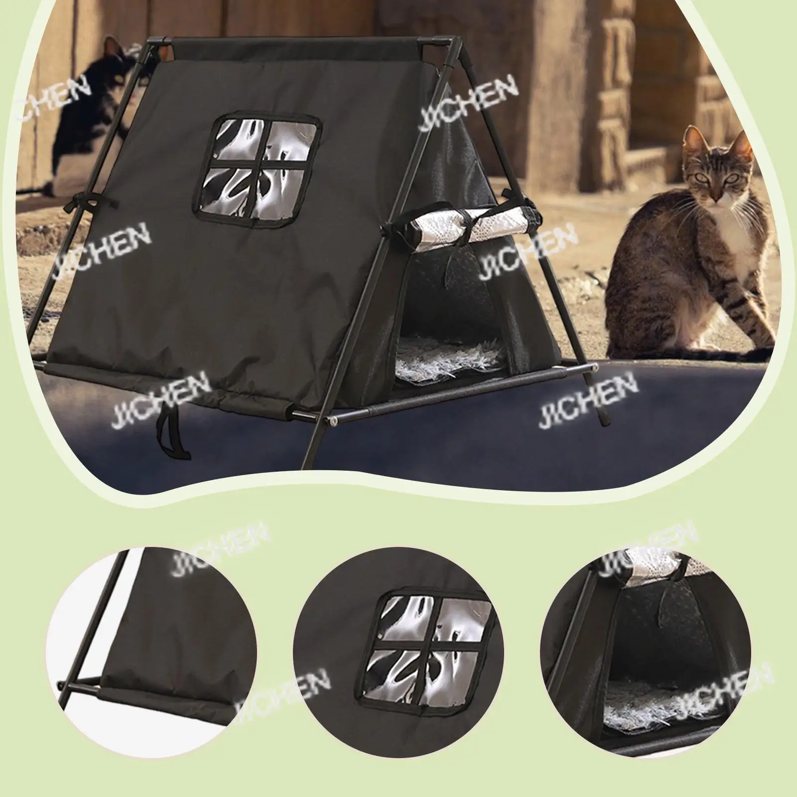 

Neu Cat Tent House Portable Aluminum Foil Lining Breathable Shelter for